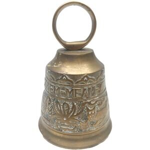 Vintage Brass Monastery Bell Vocem Meam Audit Qui Me Tangit Gothic Church 6" Tal